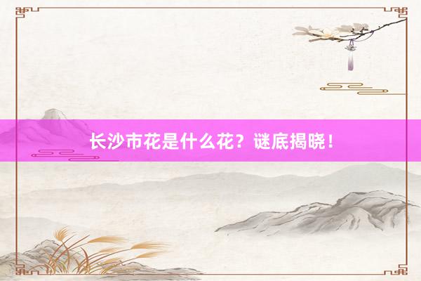 长沙市花是什么花？谜底揭晓！